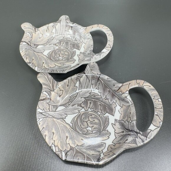W Morris Acanthus Melamine Teabag Tidy Victorian The Leonardo Collection Set 2 - Picture 13 of 13